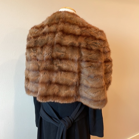 Vintage 1930s Neusteters Denver Real Mink Fur Capelet Wrap - Picture 4 of 7